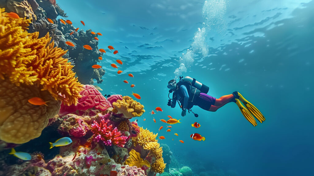 ANDAMAN ISLANDS - 4 DAYS 6 scuba diver surrounded by beautiful underwater nature